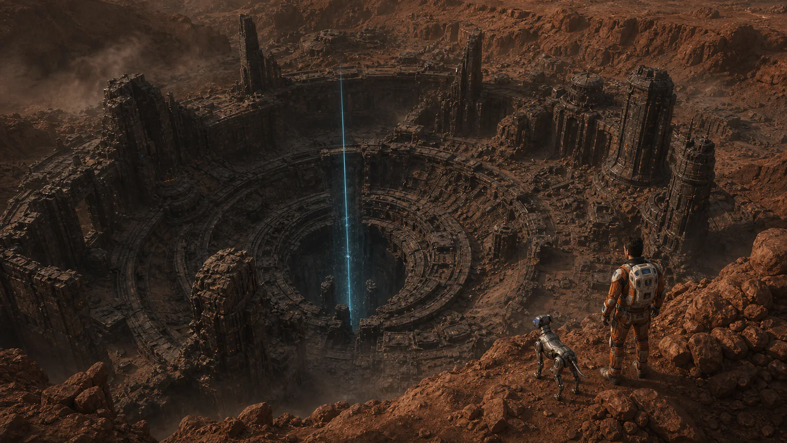 Matt exploring ancient Martian ruins in Episode 18, The Mysteries of Mars
